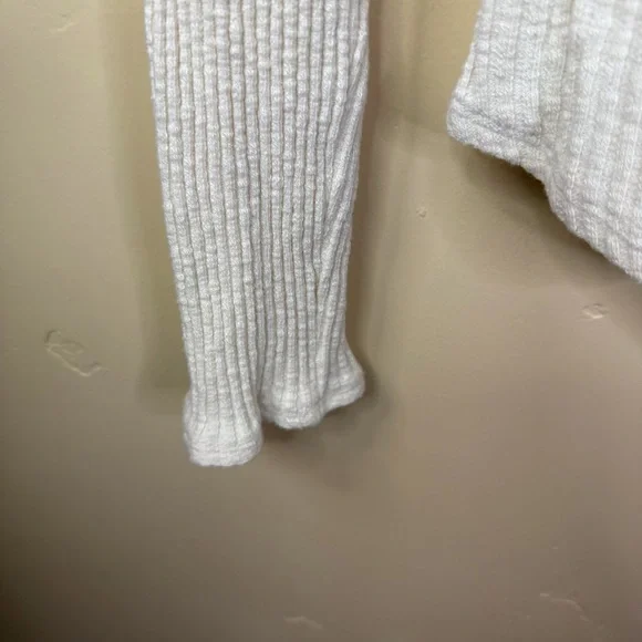 Anthropologie T.La Cinched VNeck Ribbed Top Cream Size Small Classic Boho - Picture 5 of 9